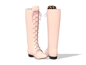 3D Lace Up Calf Boots model