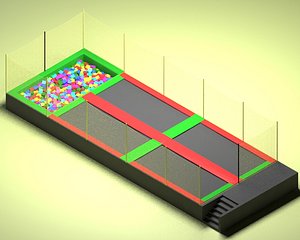 3d model attraction trampoline