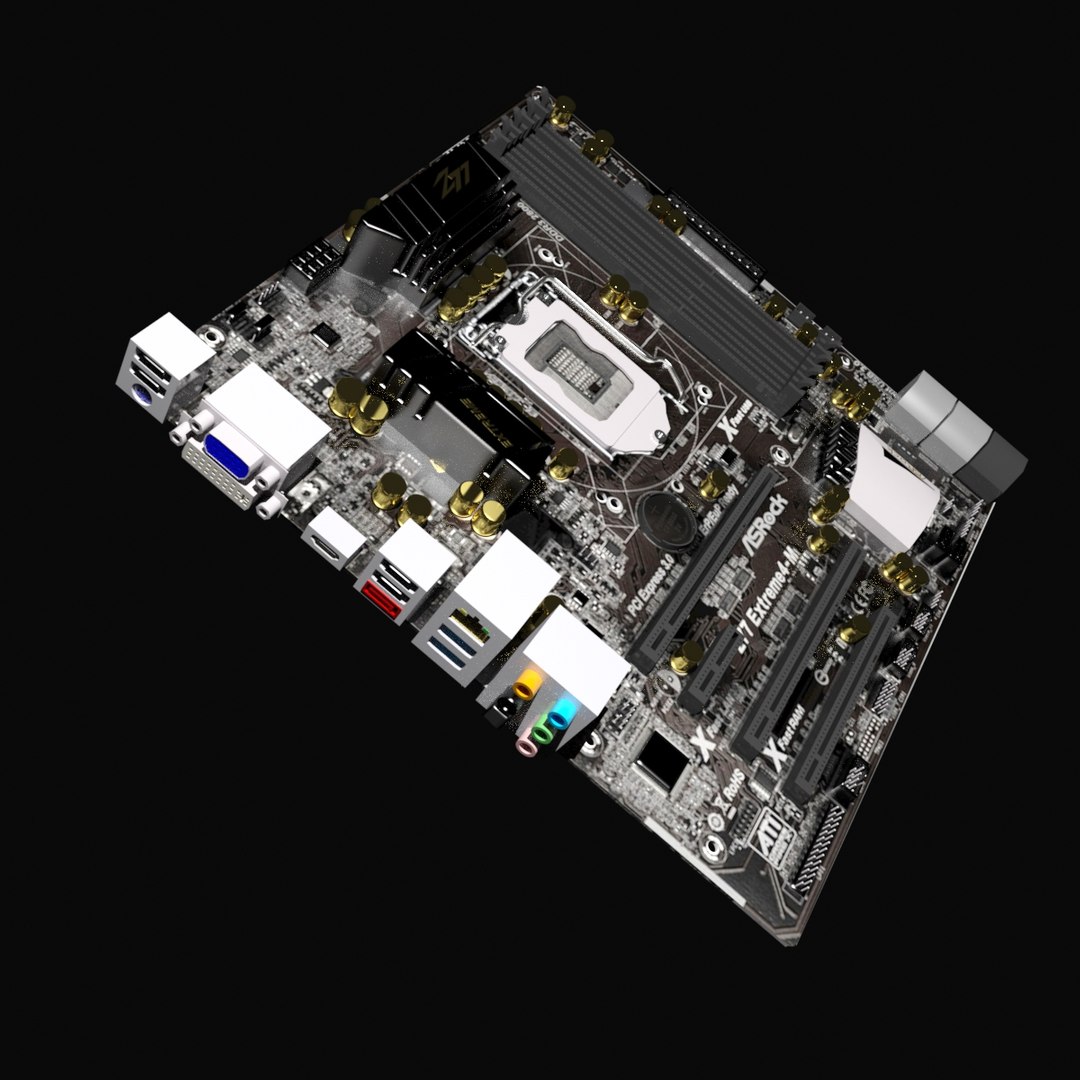 3d model asrock extreme4m motherboard