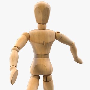 3D small wooden dummy doll