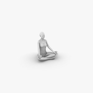 Woman meditating 3D model