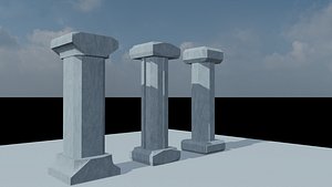 low poly marble pillars 3D