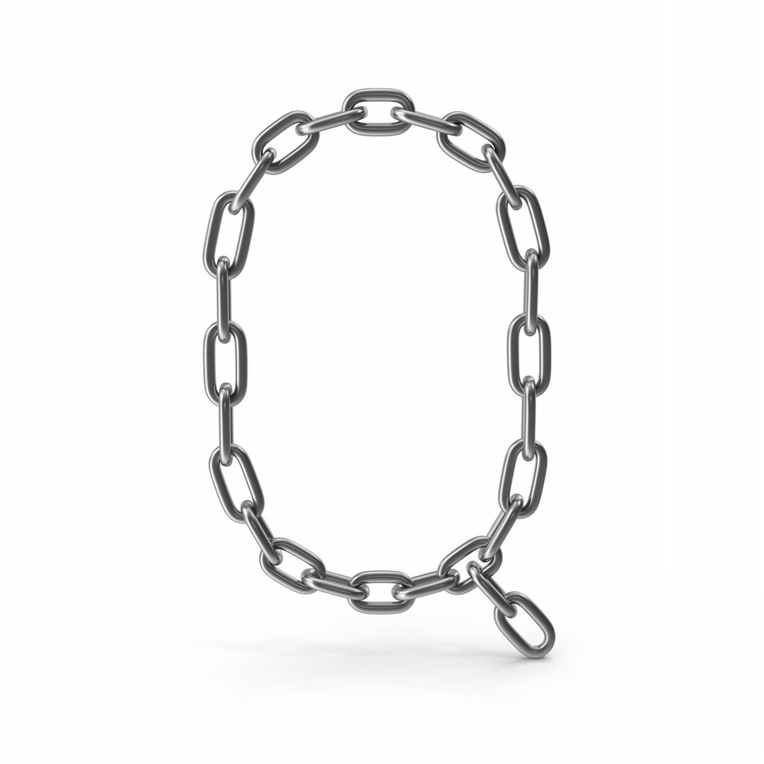 3D Model Silver Chain Letter Q - TurboSquid 2024686