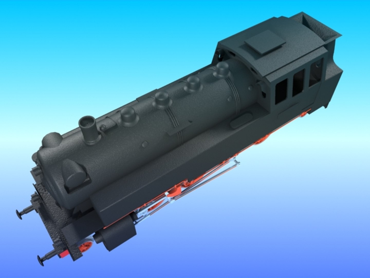 3d Old Steam Locomotive Br-86 Model