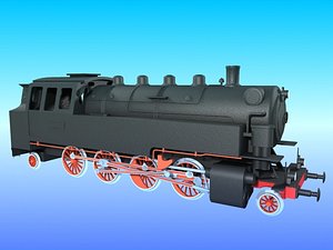 3d old steam locomotive br-86 model