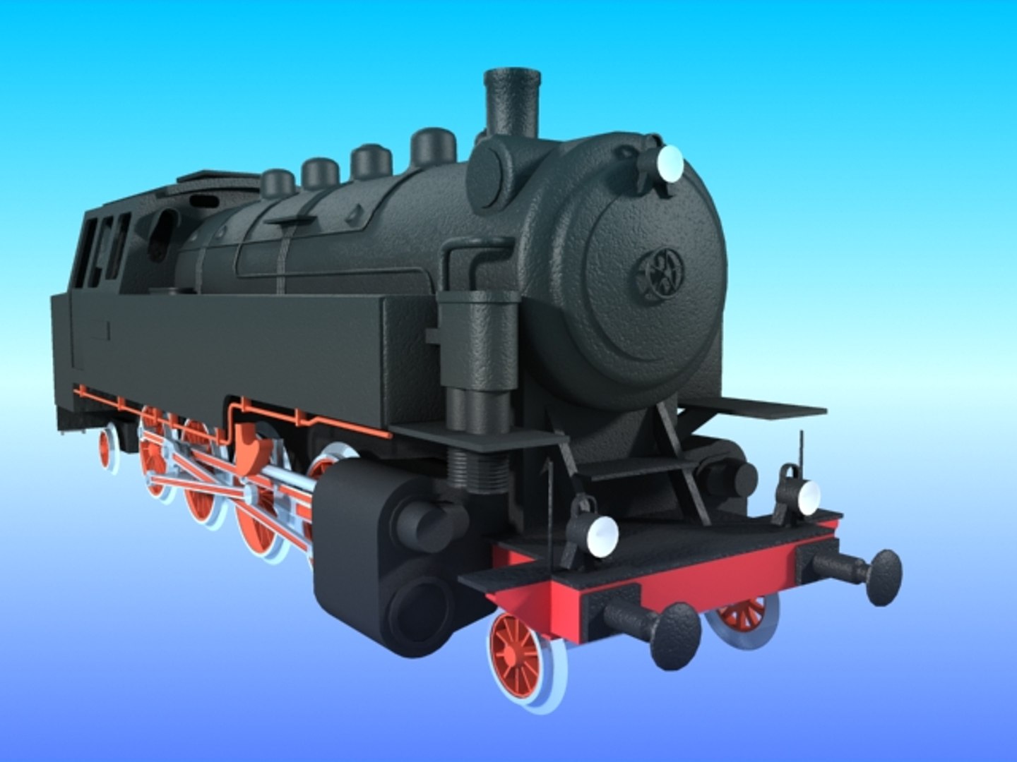 3d Old Steam Locomotive Br-86 Model