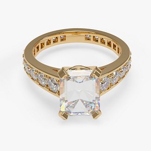 3D Ring with diamonds
