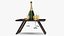 Champagne Picnic Table with Glasses and Cork 3D model