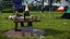 Champagne Picnic Table with Glasses and Cork 3D model