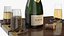 Champagne Picnic Table with Glasses and Cork 3D model