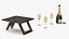 Champagne Picnic Table with Glasses and Cork 3D model