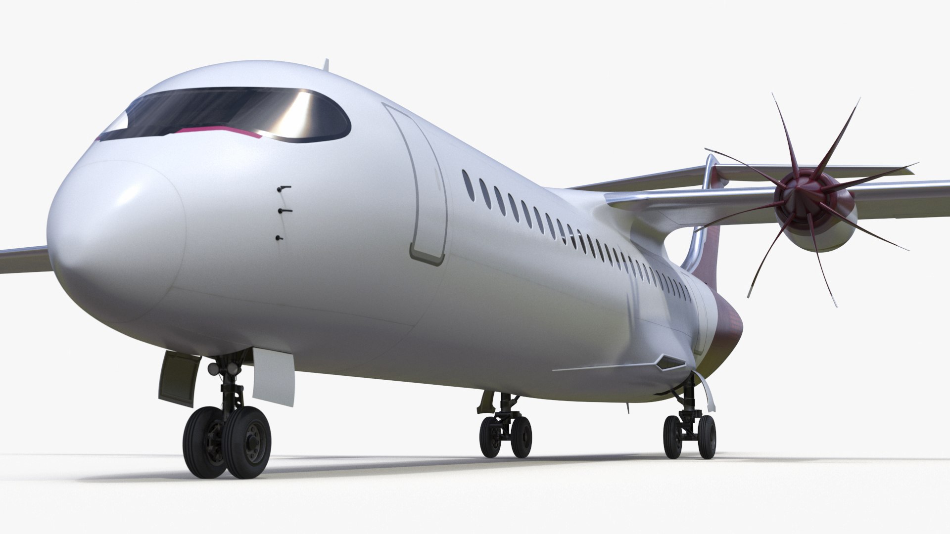 Concept Modern Aircraft Turboprop 3D model preview