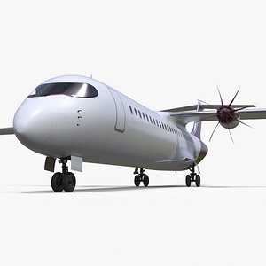 Concept Modern Aircraft Turboprop 3D model
