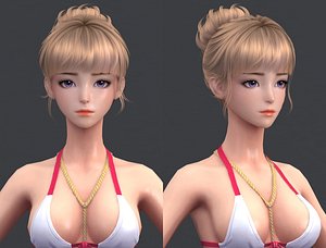 Cartoon polygon hair 03