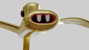Desk Antique Or Accessories Like A Bird And Plane 3D model