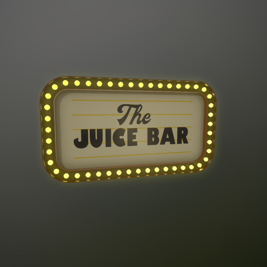 Retro Sign Juice Bar 3D TurboSquid 1616542