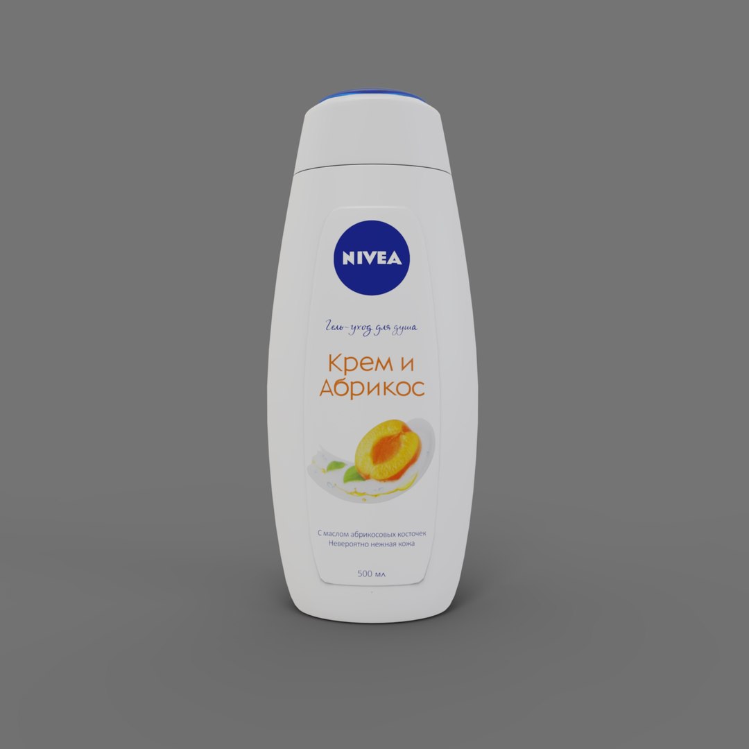 3D Shower Gel Nivea Cream And Apricot 500ml Model TurboSquid 2019448