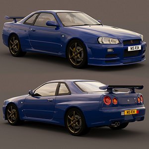 3D model nissan skyline r34 gt-r 2002