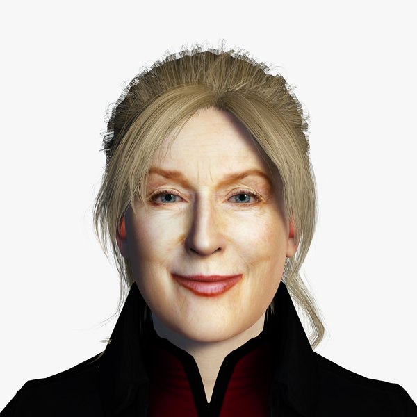 3D Meryl Streep 3D Rigged model ready for animation