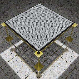 3D Perforated Raised Floor with Pedestals and Stringer
