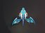 Dessin animé Blue Dragon Rigged Low-poly modèle 3D