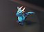 Dessin animé Blue Dragon Rigged Low-poly modèle 3D