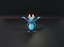 Dessin animé Blue Dragon Rigged Low-poly modèle 3D