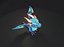 Dessin animé Blue Dragon Rigged Low-poly modèle 3D