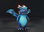 Dessin animé Blue Dragon Rigged Low-poly modèle 3D