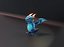 Dessin animé Blue Dragon Rigged Low-poly modèle 3D