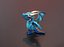 Dessin animé Blue Dragon Rigged Low-poly modèle 3D