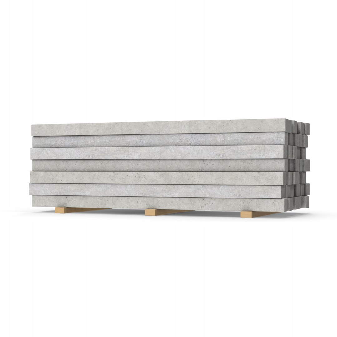 Concrete Slabs On Wood Planks 3D model - TurboSquid 2142048