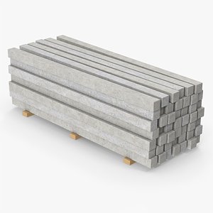 Concrete Slabs On Wood Planks 3D model