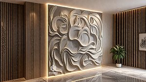 modern panel wall decor set wall relief mural CNC 82