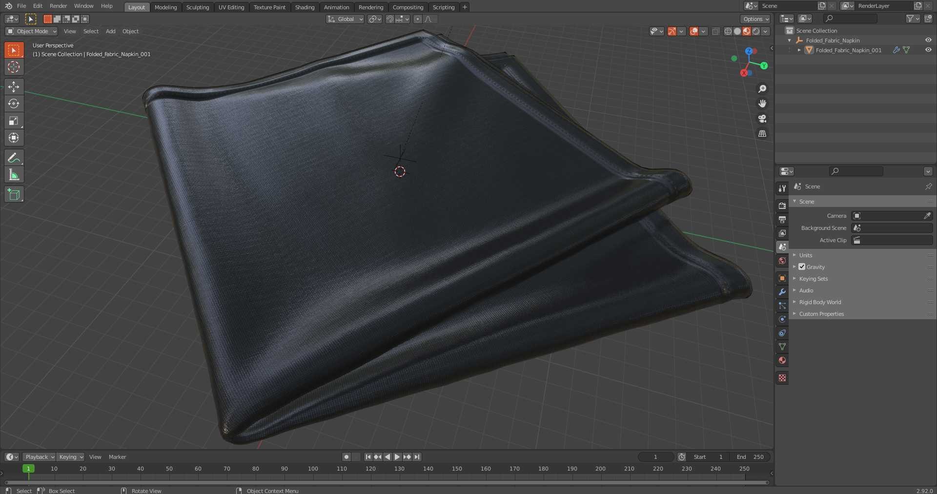 3D Folded Fabric Napkin - TurboSquid 2248513