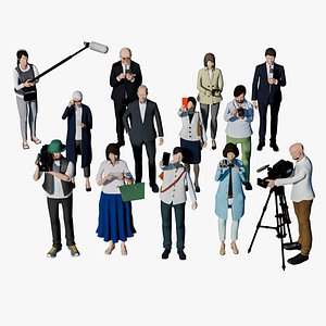 3d model man camera woman