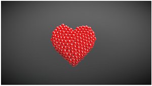 Heart shape - forming animation from spheres