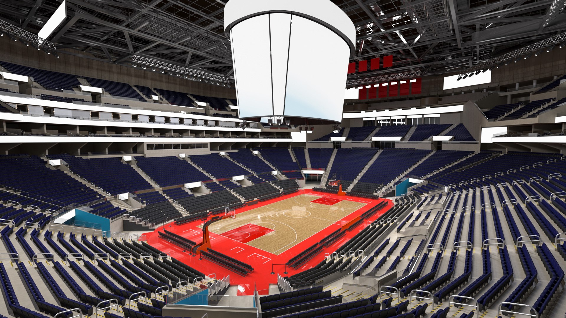 Basketball Arena 3D model preview