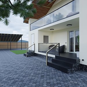Interior of a compact modern house 3D model
