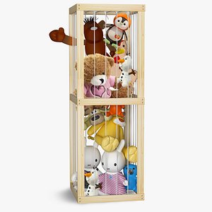 Wooden Toy Cage 3D Model and Ready to Render in Blender 3D model