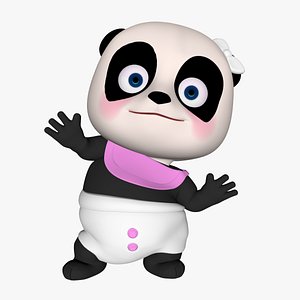 3D PandaBabyGirl Rigged