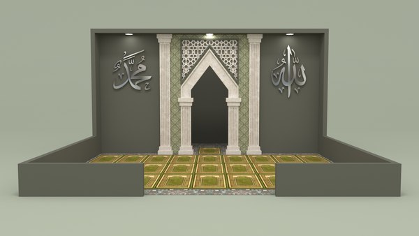 3d Model Mosque Inside View Moslem Prayer Islam Turbosquid