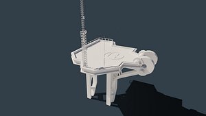3D futuristic oil rig structure model