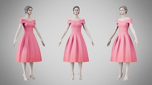 Dress 42 Brink Pink 3D model