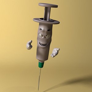 Cartoon Syringe Rigged 3D model