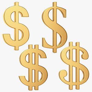 3D Dollar Symbols model