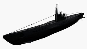 U-Boat VII C submarine Low Poly