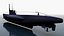 Sottomarino U-Boat VII C Low Poly