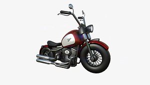 3D Motorcycle Cartoon A12 Red White - Custom Vehicle Design