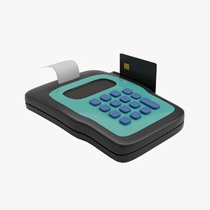 3D Credit Card Terminal  Minimal 3D illustration model